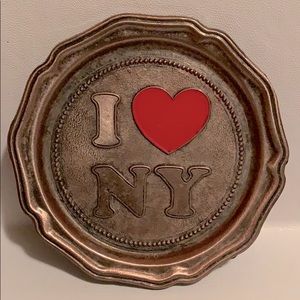 Vintage,I ♥️NY metallic trinket /decorative dish